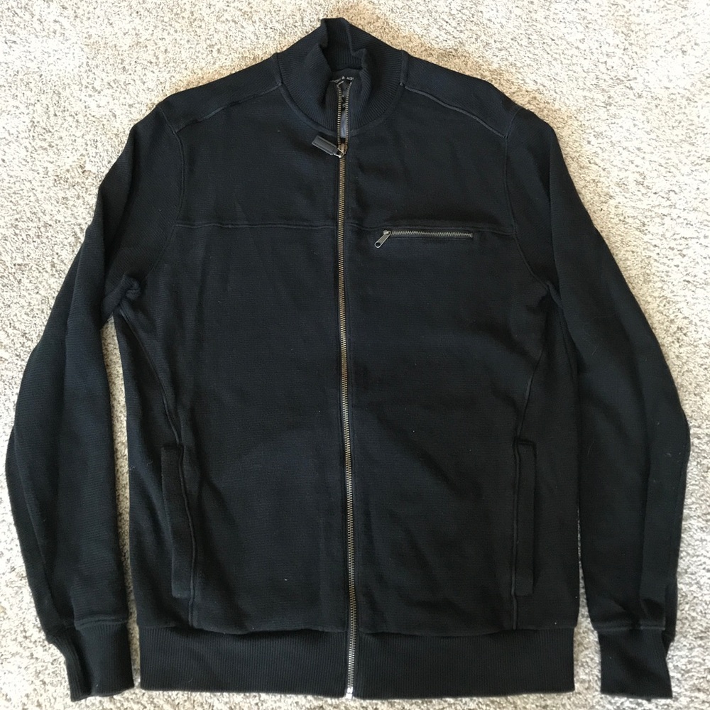 Men's zip-up black sweater